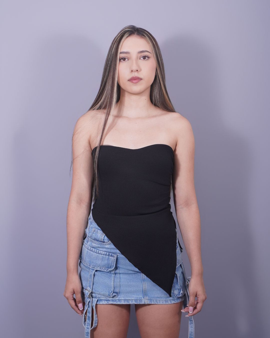 BLUSA STRAPLE X CORDON