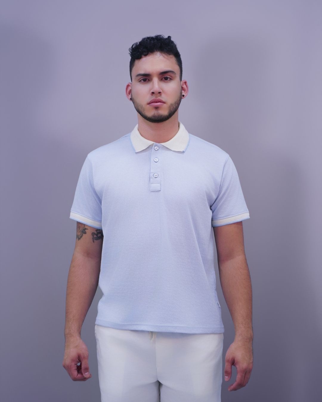 POLO CELESTE TEJIDO