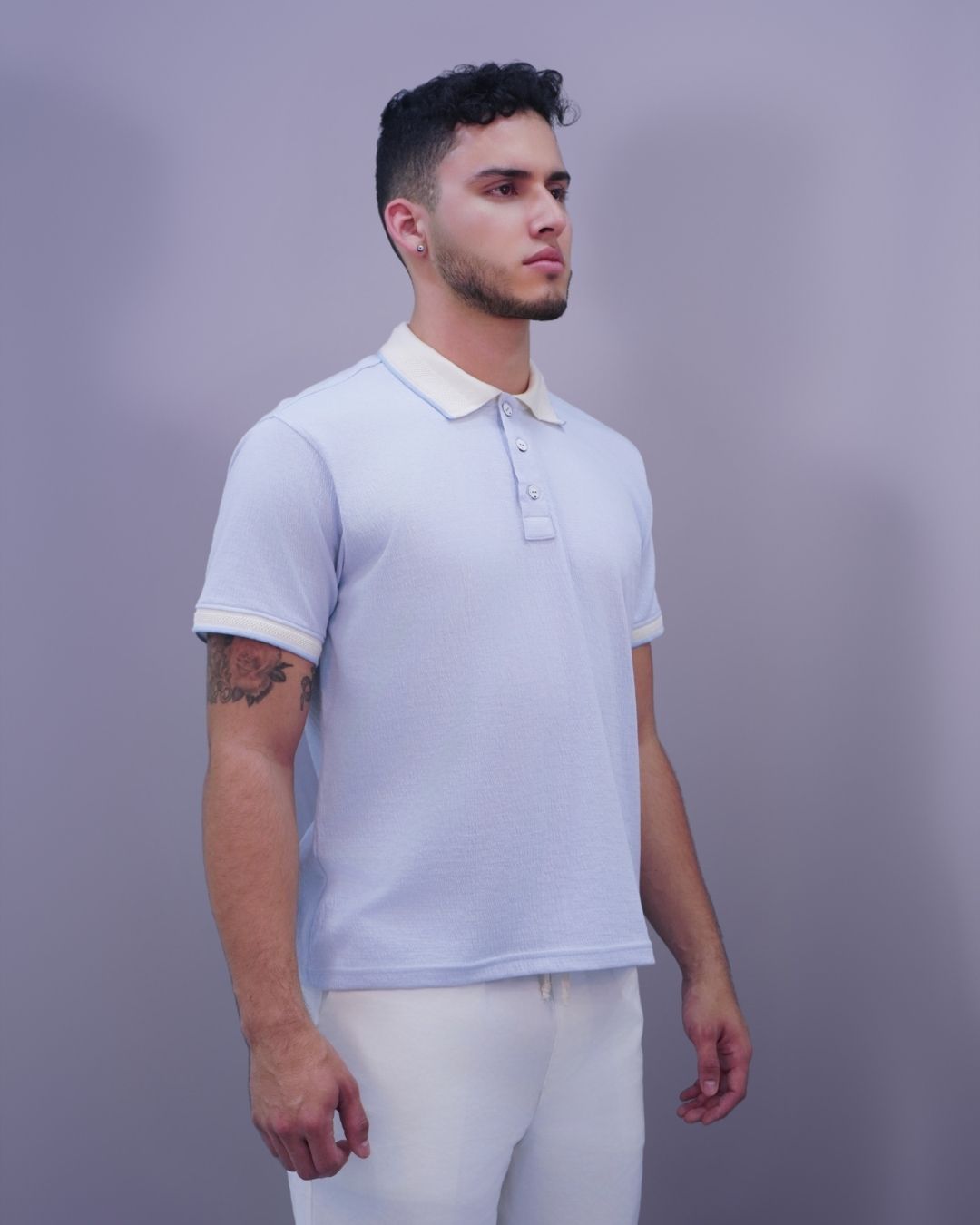 POLO CELESTE TEJIDO