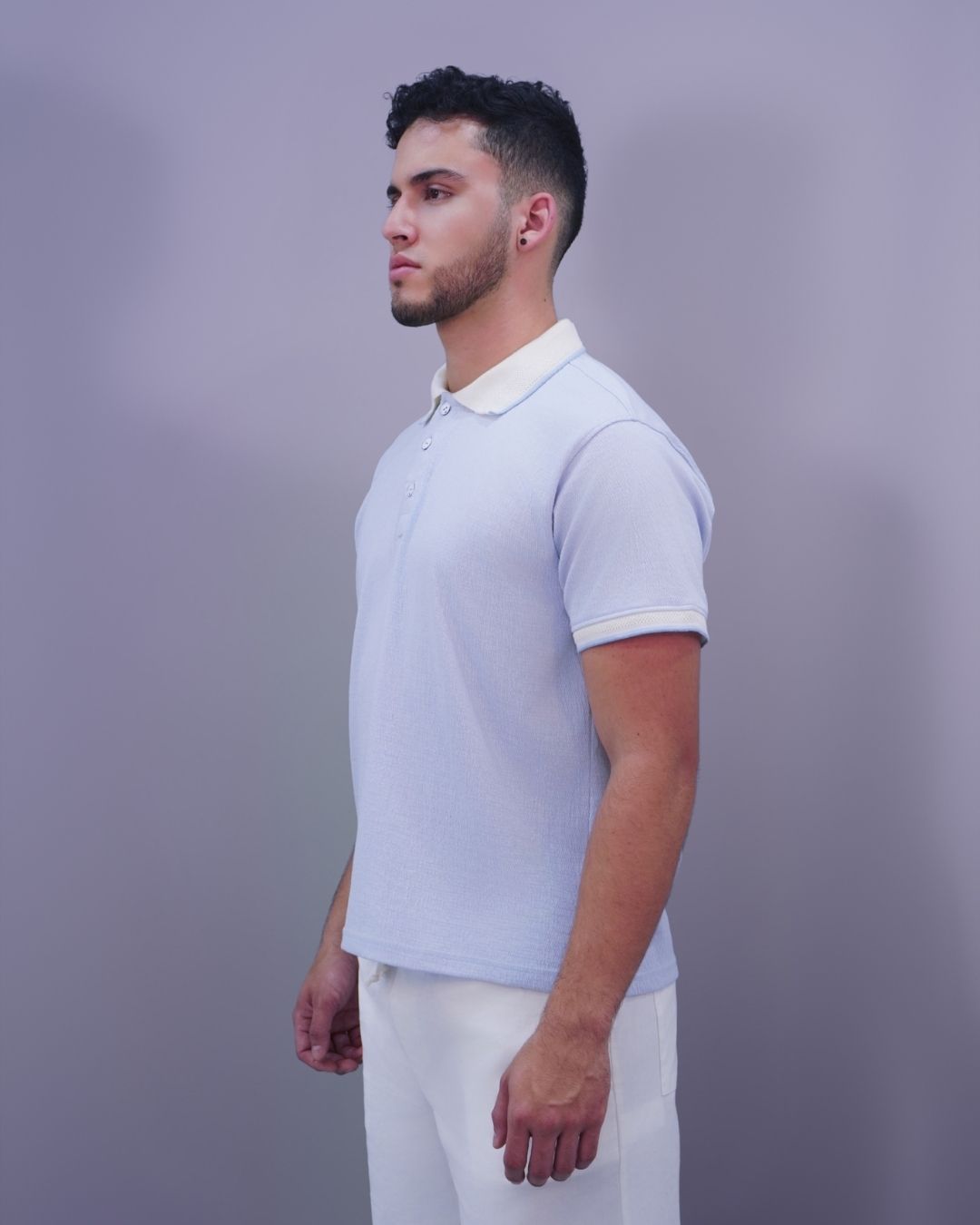 POLO CELESTE TEJIDO