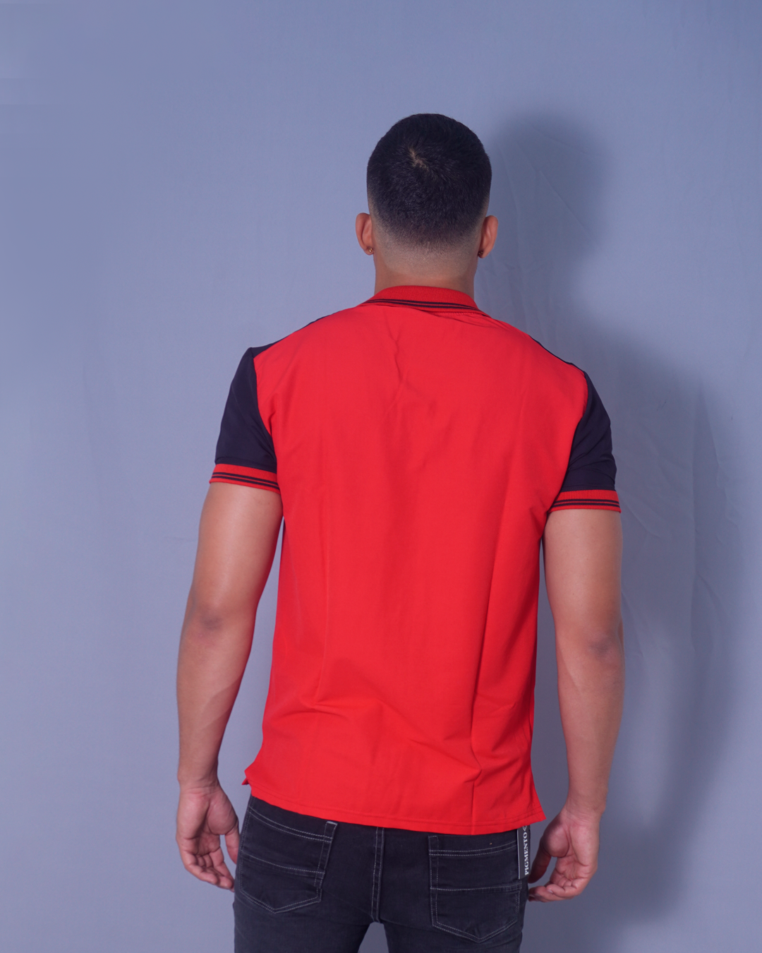 POLO SLIM ROJO Y NEGRO