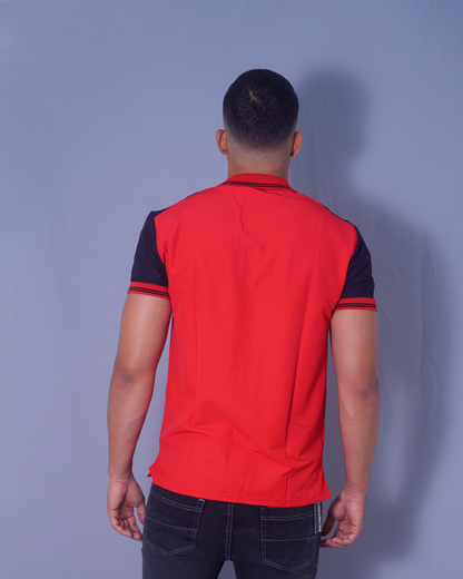 POLO SLIM ROJO Y NEGRO