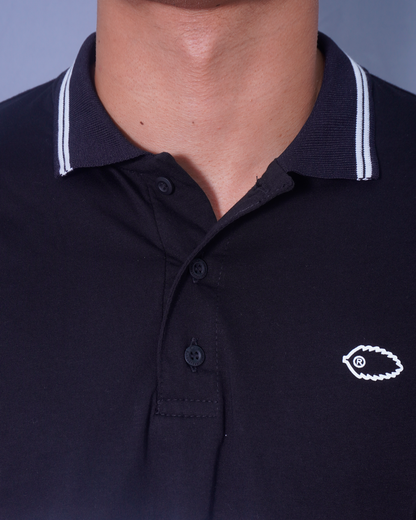 POLO REGULAR BLANCO X NEGRO
