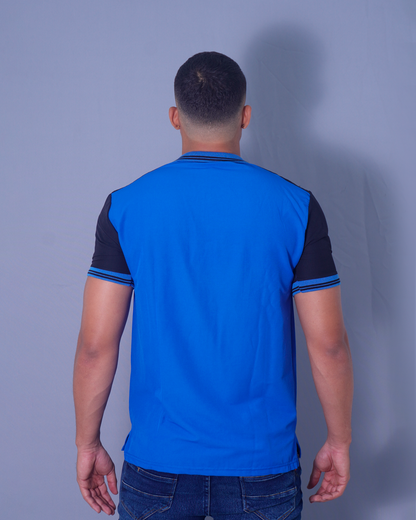 POLO SLIM AZUL Y NEGRO