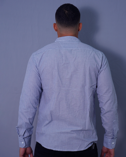 CAMISA REGULAR AZUL RAYAS