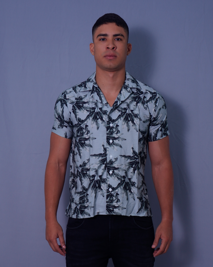 CAMISA RESORT SICILIA ESTAMPADO HOJAS