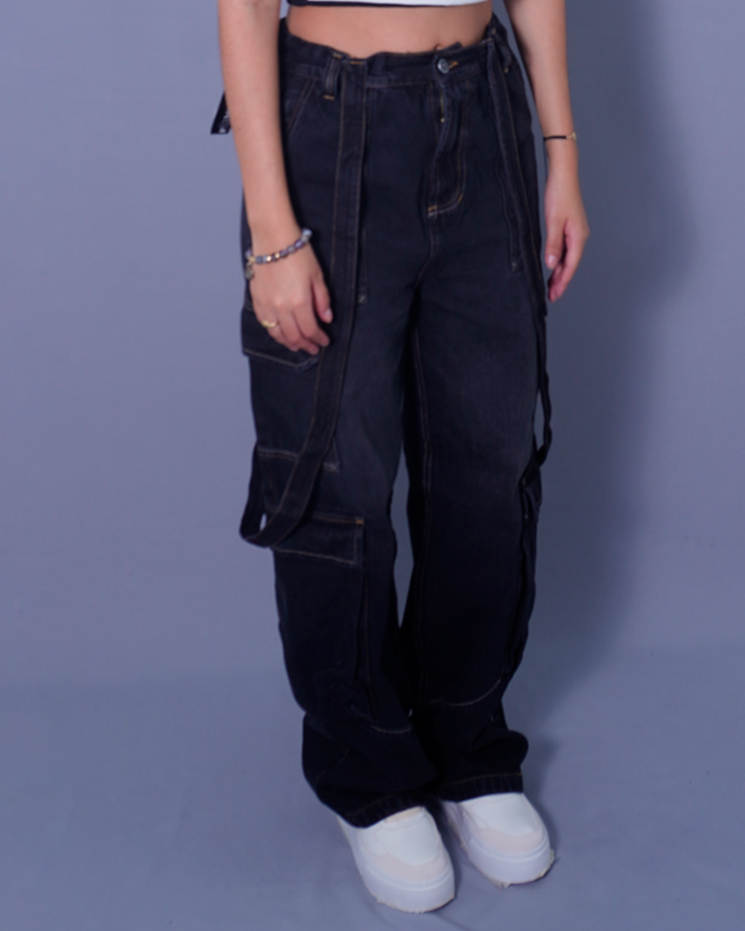 JEAN BAGGY CARGO NEGRO WISIN PMTO