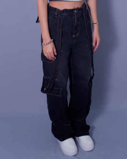 JEAN BAGGY CARGO NEGRO WISIN PMTO