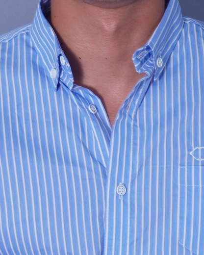 CAMISA REGULAR RAYAS AZUL BUTTONDOV