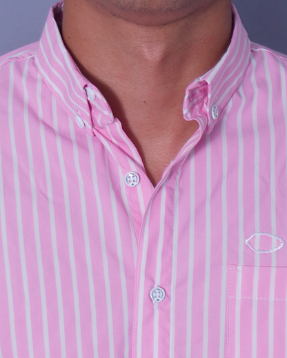 CAMISA REGULAR RAYAS ROSADO BUTTOND