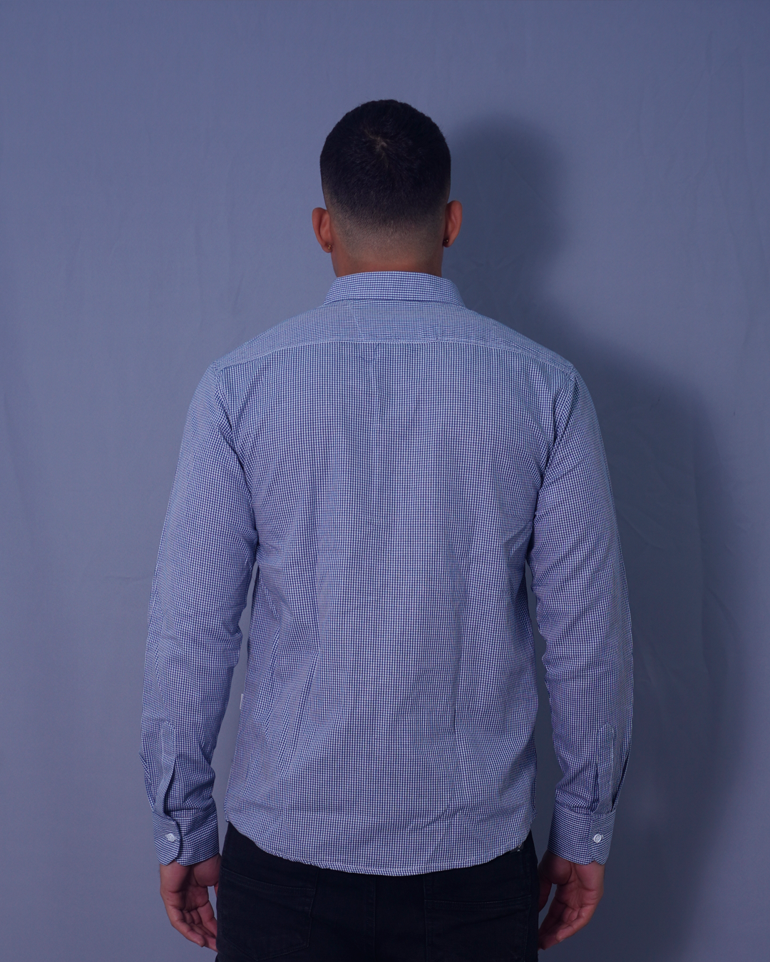 CAMISA REGULAR AZUL CUADROS X BOLSILLO
