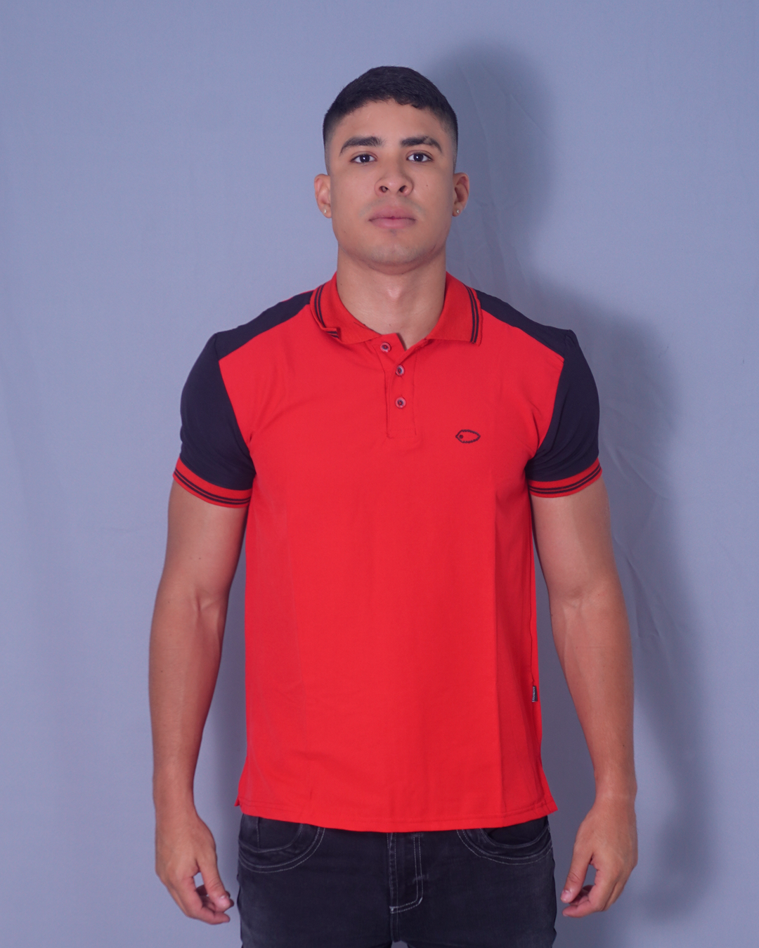 POLO SLIM ROJO Y NEGRO