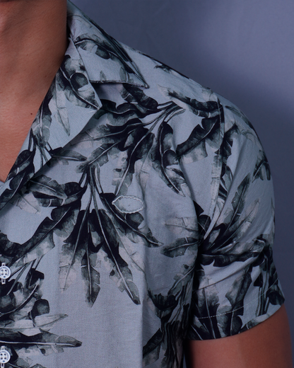 CAMISA RESORT SICILIA ESTAMPADO HOJAS