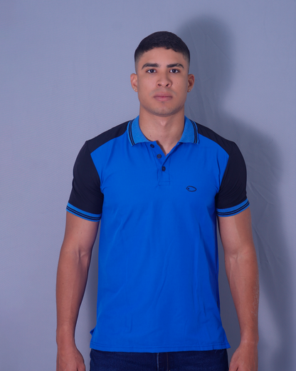 POLO SLIM AZUL Y NEGRO