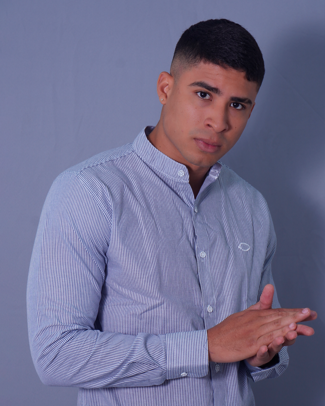 CAMISA REGULAR AZUL RAYAS