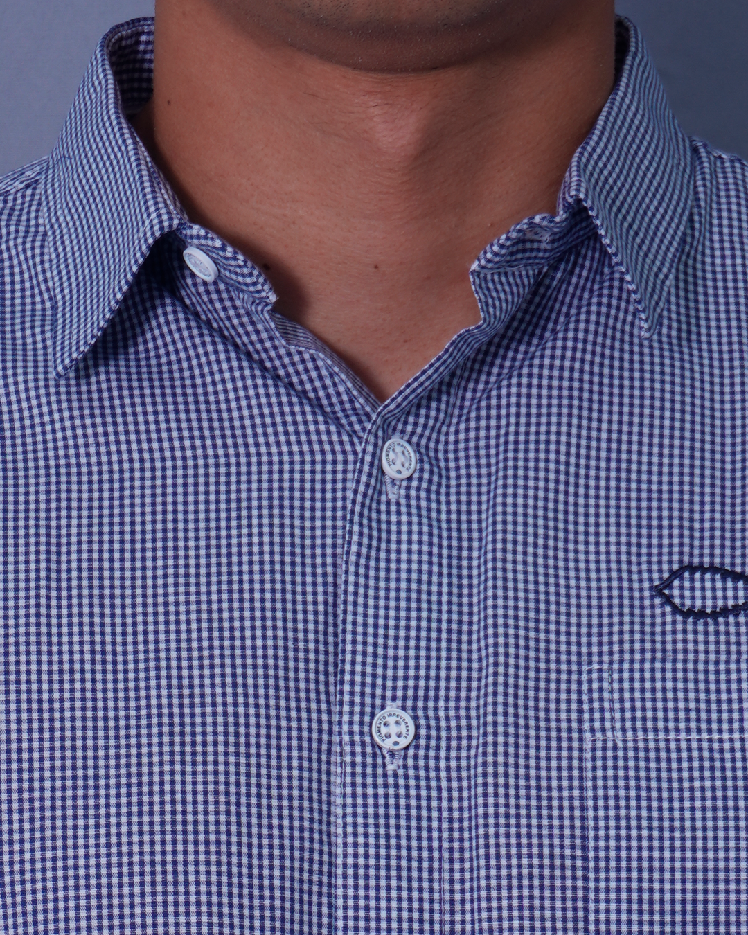 CAMISA REGULAR AZUL CUADROS X BOLSILLO