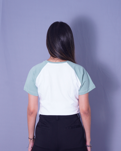 T-SHIRT COORD BLANCO CON VERDE