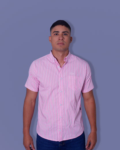 CAMISA REGULAR RAYAS ROSADO BUTTOND