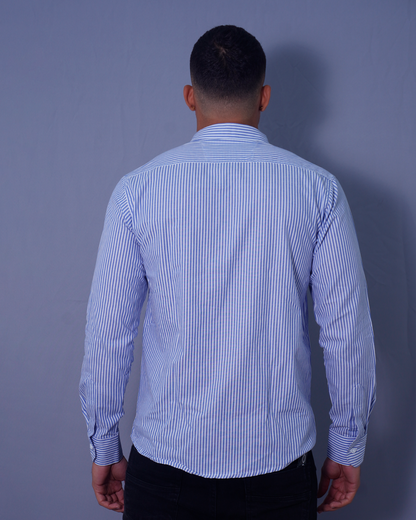 CAMISA SLIM AZUL RAYAS