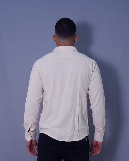 CAMISA REGULAR BEIGE X BOLSILLO