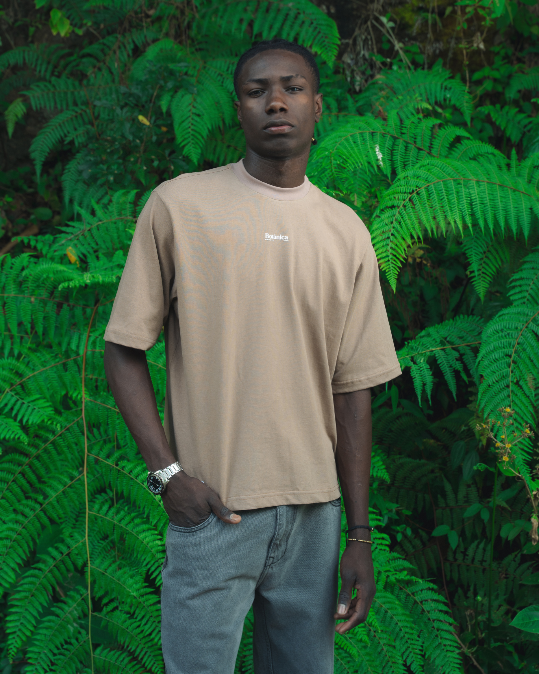 T-SHIRT OVERSIZE MOCCA BOTANICA PLANT