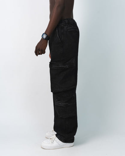 PANTALON CARGO NEGRO