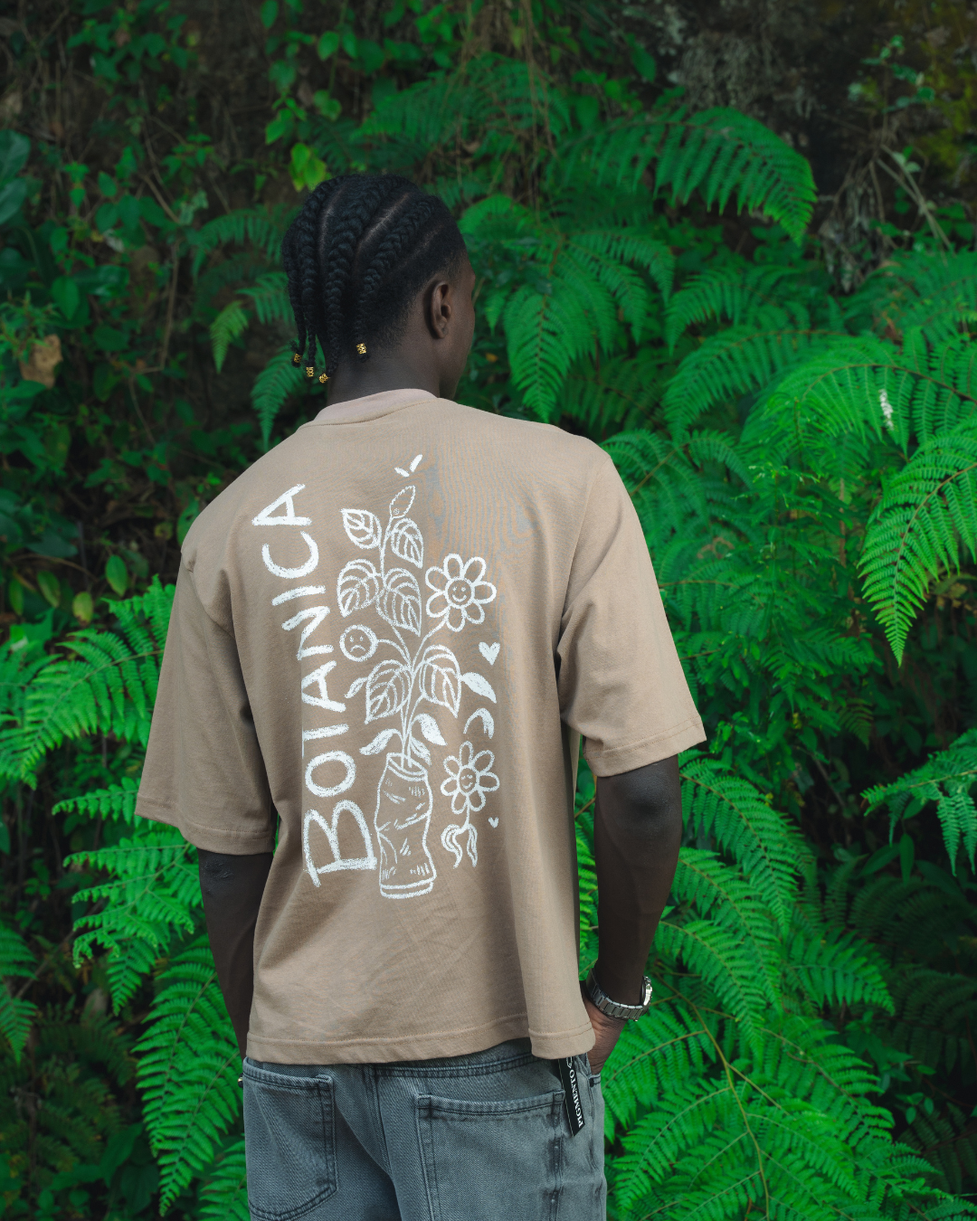 T-SHIRT OVERSIZE MOCCA BOTANICA PLANT