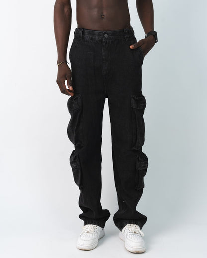 PANTALON CARGO NEGRO