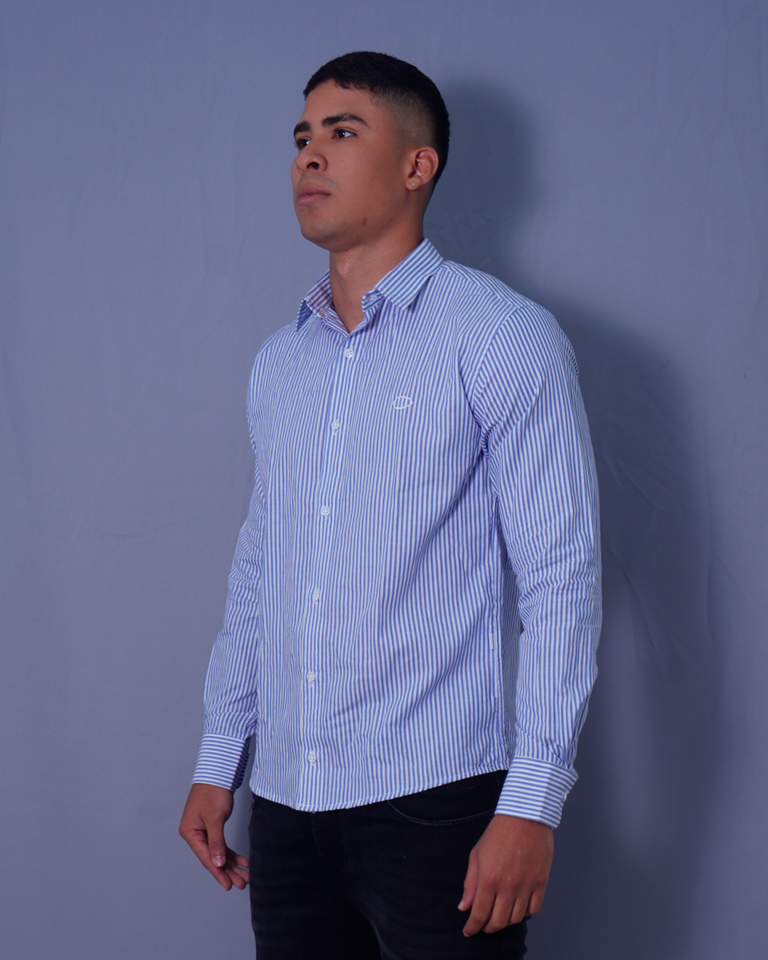 CAMISA SLIM AZUL RAYAS