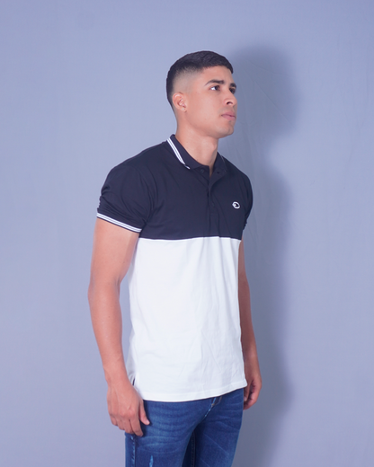 POLO REGULAR BLANCO X NEGRO