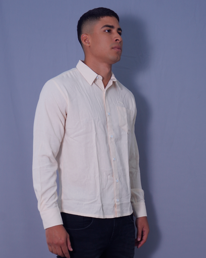 CAMISA REGULAR BEIGE X BOLSILLO