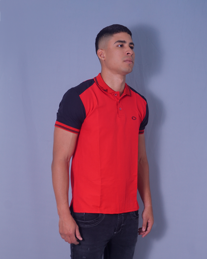 POLO SLIM ROJO Y NEGRO