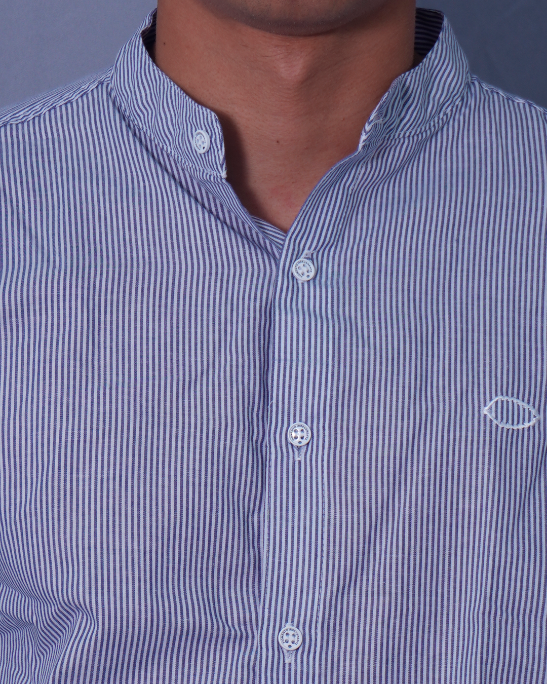 CAMISA REGULAR AZUL RAYAS