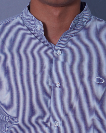 CAMISA REGULAR AZUL RAYAS