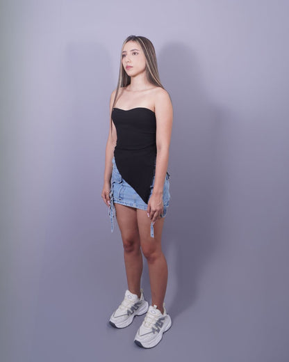 BLUSA STRAPLE X CORDON