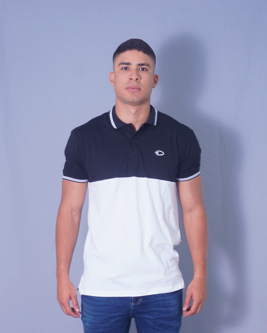 POLO REGULAR BLANCO X NEGRO