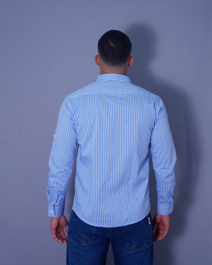 CAMISA REGULAR RAYAS AZUL BUTTONDOV