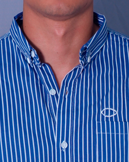 CAMISA REGULAR RAYAS AZUL OSCURO