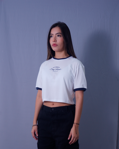 T-SHIRT CROPEED AZUL X BLANCO