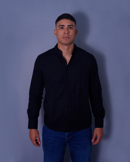 CAMISA REGULAR CUELLO NERU NEGRO