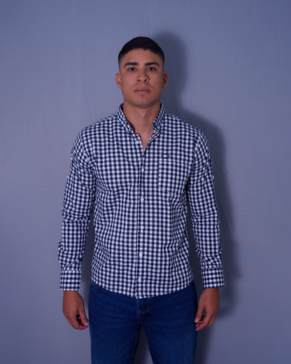 CAMISA REGULAR GRIS BLANCO