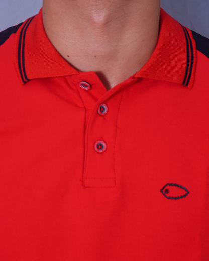 POLO SLIM ROJO Y NEGRO