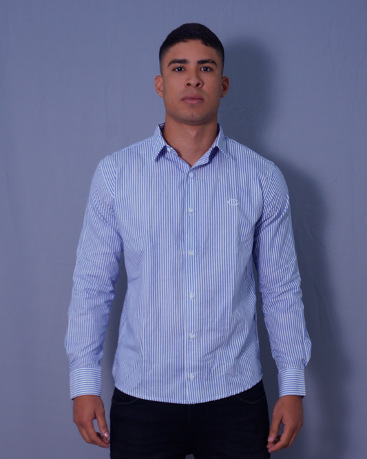 CAMISA SLIM AZUL RAYAS