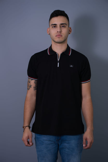 POLO NEGRO APLIQUE PVC