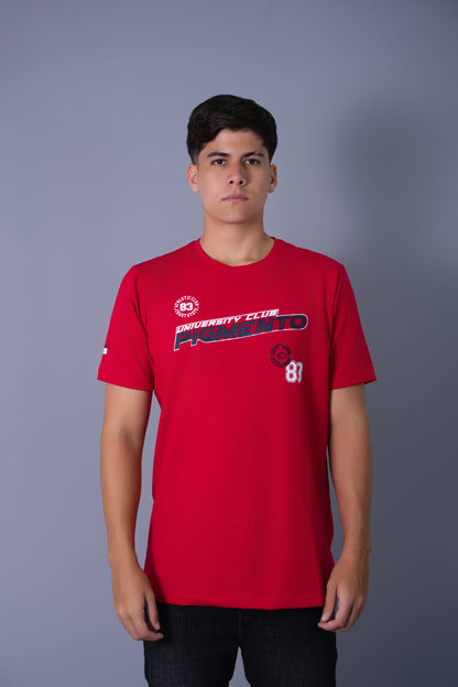 T-SHIRT ROJO ESTAMPADO UNIVERSITY CLUB