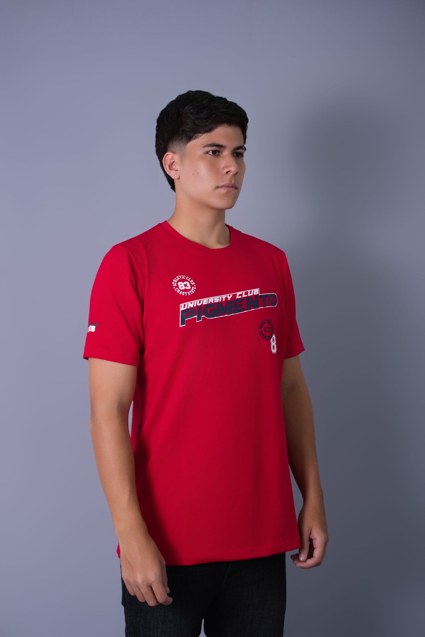 T-SHIRT ROJO ESTAMPADO UNIVERSITY CLUB