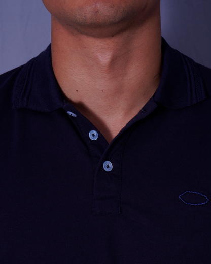 POLO ENCAJONADO NEGRO