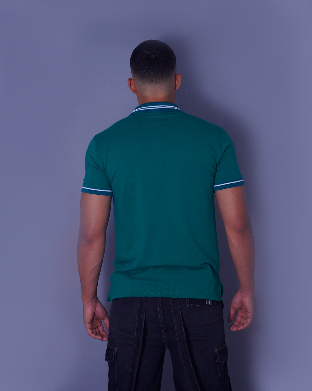 POLO ENCAJONADO VERDE OSCURO