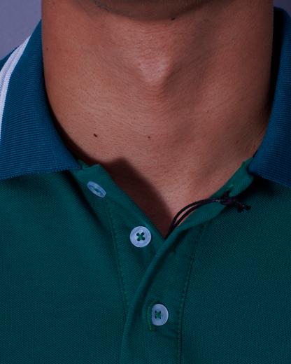 POLO ENCAJONADO VERDE OSCURO