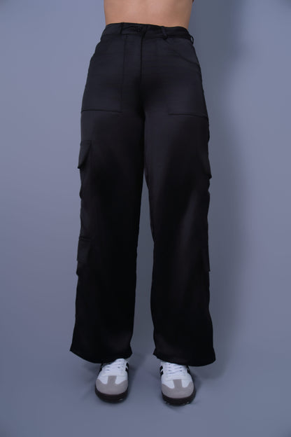 PANTALON SATINADO NEGRO